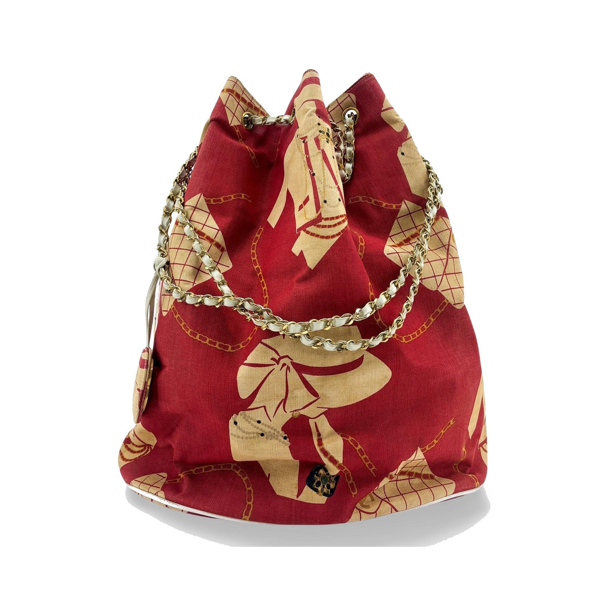 Chanel Miss Mademoiselle Shoulderbag Canvas, Beige, Canvas, Shoulder Bag