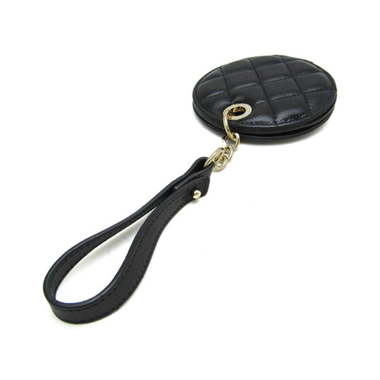 Chanel Name Tag Quilted Leather, Black, Leather, Charm