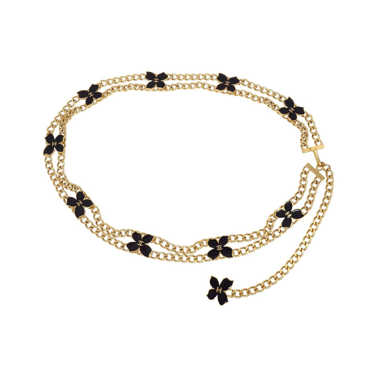 Chanel Necklace Flower Metal, Gold, Gold Plated, Necklace