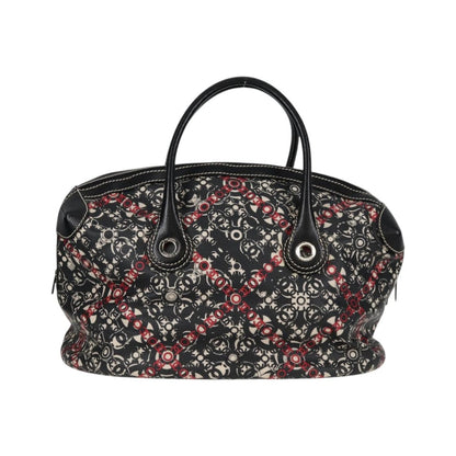 Chanel Optic Coco Bowler Printed Coated Canvas with Caviar, Black, Canvas, Handbag