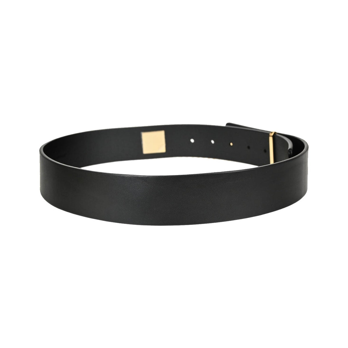 Chanel Plaque Buckle Belt Leather, Black, Leather, Belt