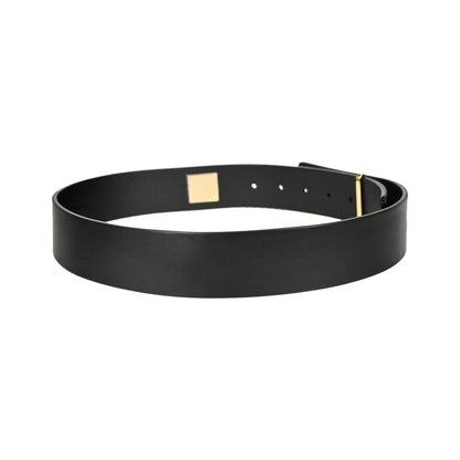 Chanel Plaque Buckle Belt Leather, Black, Leather, Belt