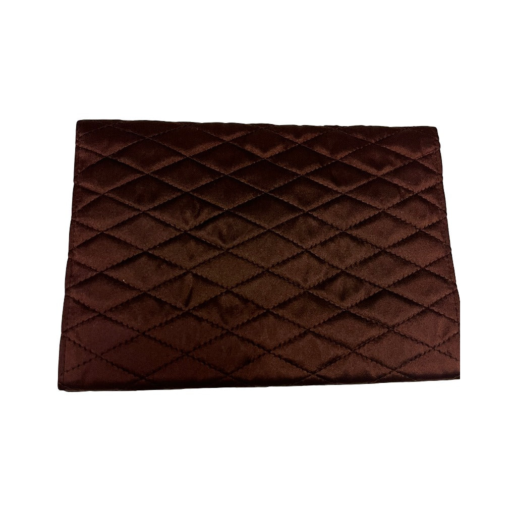 Chanel pochette vintage matelassée Satin, Burgundy, Satin, Clutch
