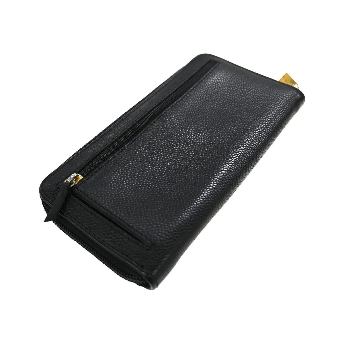 Chanel Portefeuille long CC logo calfskin leather, Black, Leather, Wallet