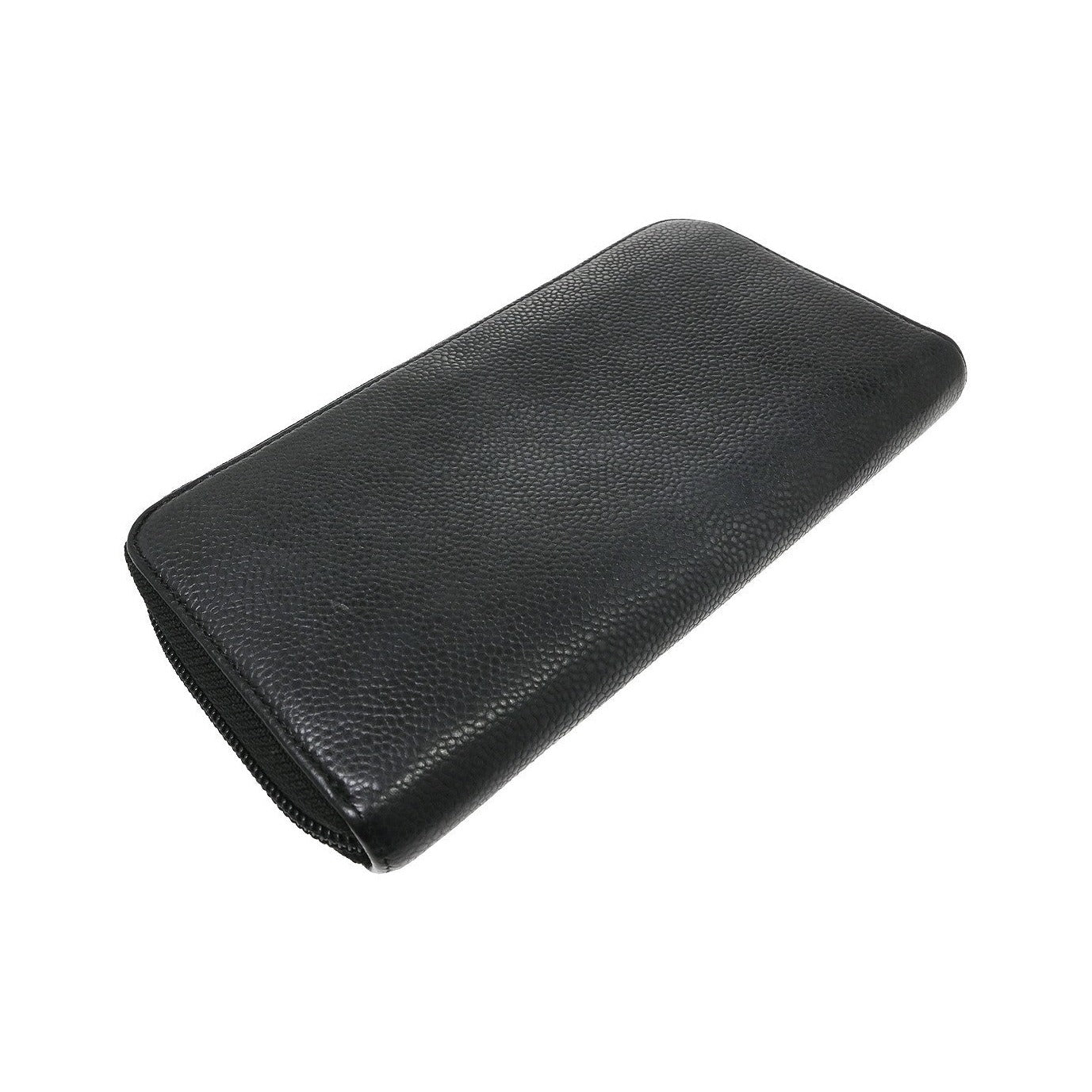 Chanel Portefeuille long CC logo Caviar Skin, Black, Leather, Wallet