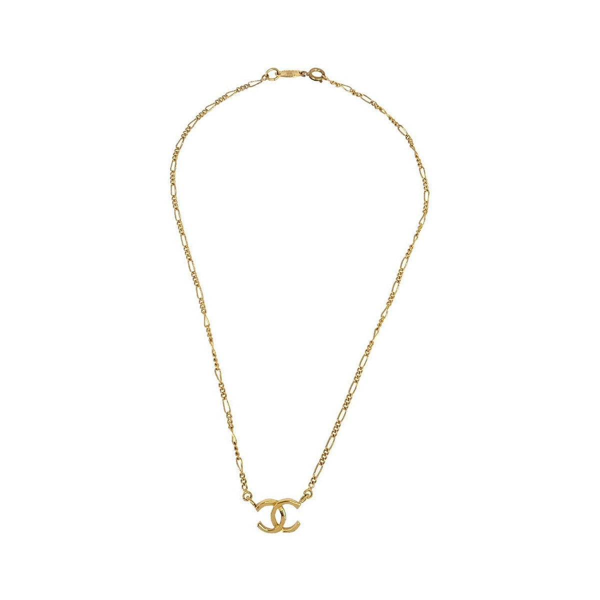Chanel Quilted CC Pendant Chain Metal, Gold, Gold Plated, Necklace