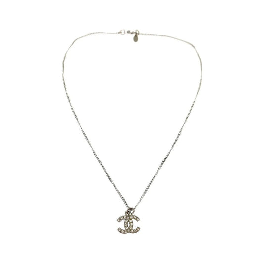 Chanel Rainbow CC Pendant Metal and Crystals, Silver, Silver Plated, Necklace