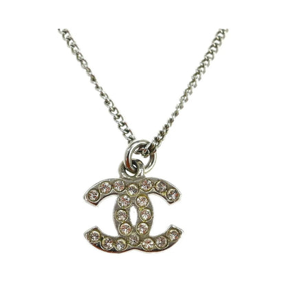 Chanel Rainbow CC Pendant Metal and Crystals, Silver, Silver Plated, Necklace