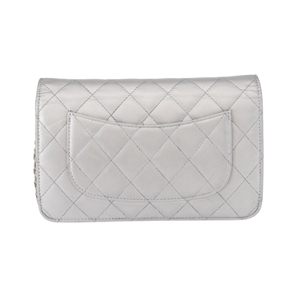 Chanel Reissue 2.55 Wallet on Chain Quilted Lambskin, Silver, Leather, Crossbody Bag
