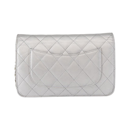 Chanel Reissue 2.55 Wallet on Chain Quilted Lambskin, Silver, Leather, Crossbody Bag