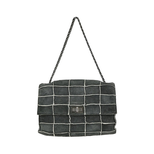 Chanel Reissue Flap Suede Patchwork, Gray, Suede, Handbag