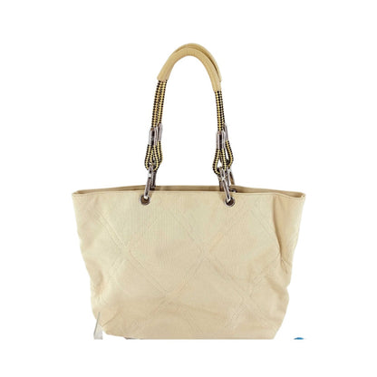 Chanel Shopper Tote Canvas, Brown, Canvas, Handbag
