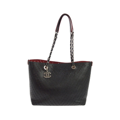 Chanel Shopping Perforated Caviar, Black, Leather, Tote Bag