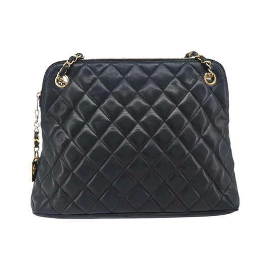 Chanel Shoulder Quilted Leather, Black, Leather, Shoulder Bag