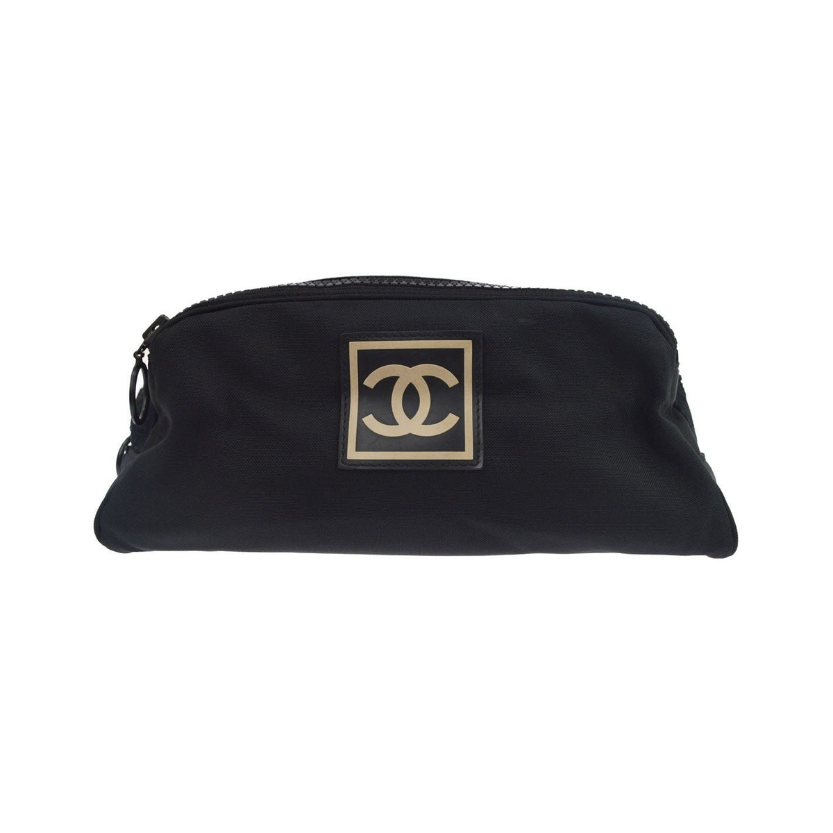 Chanel Sport Double Zip Nylon, Black, Nylon, Clutch