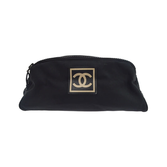 Chanel Sport Double Zip Nylon, Black, Nylon, Clutch