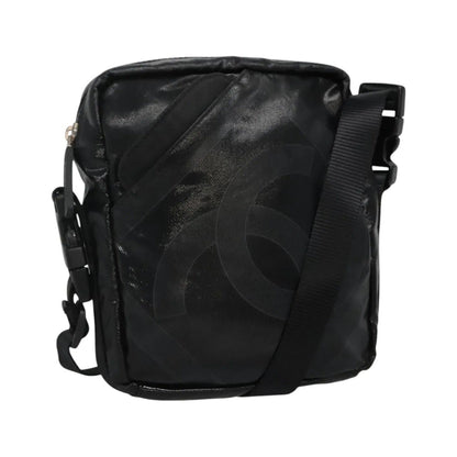 Chanel Sport Line Messenger Coated Canvas, Black, Canvas, Shoulder Bag