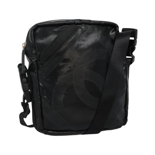Chanel Sport Line Messenger Coated Canvas, Black, Canvas, Shoulder Bag