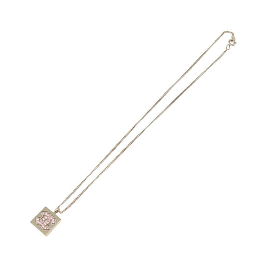 Chanel Square CC Pendant Metal, Gold, Metal, Necklace