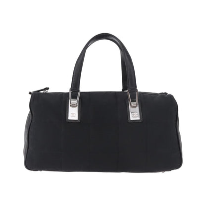 Chanel Square Stitch Boston Quilted Nylon, Black, Nylon, Handbag