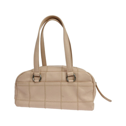 Chanel Square Stitch Quilted Caviar, Beige, Leather, Shoulder Bag