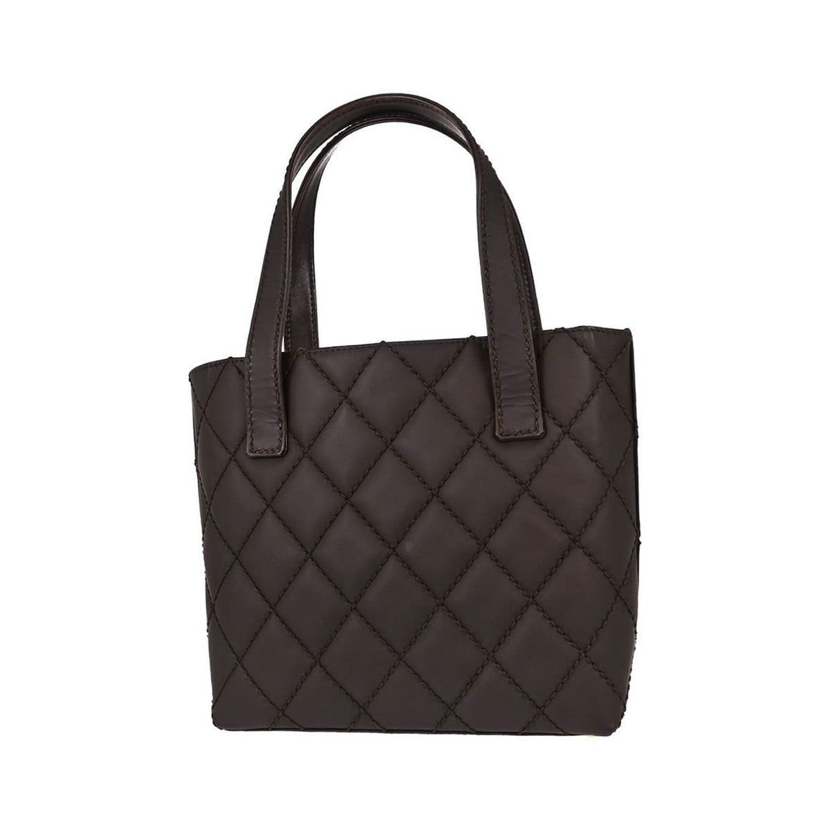 Chanel Surpique Quilted Leather, Brown, Leather, Tote Bag