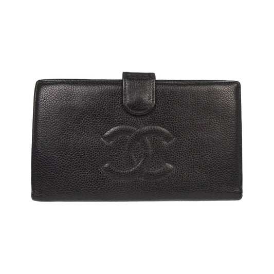 Chanel Timeless CC French Caviar, Black, Leather, Wallet