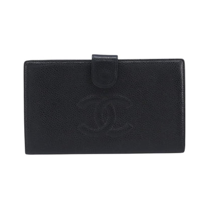 Chanel Timeless CC French Leather, Black, Calfskin, Wallet