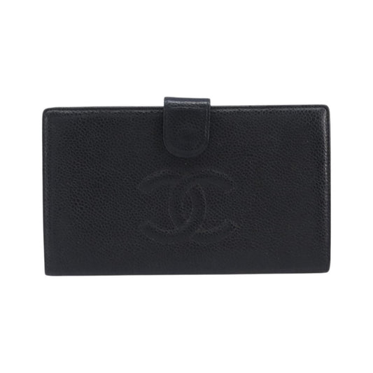 Chanel Timeless CC French Leather, Black, Calfskin, Wallet