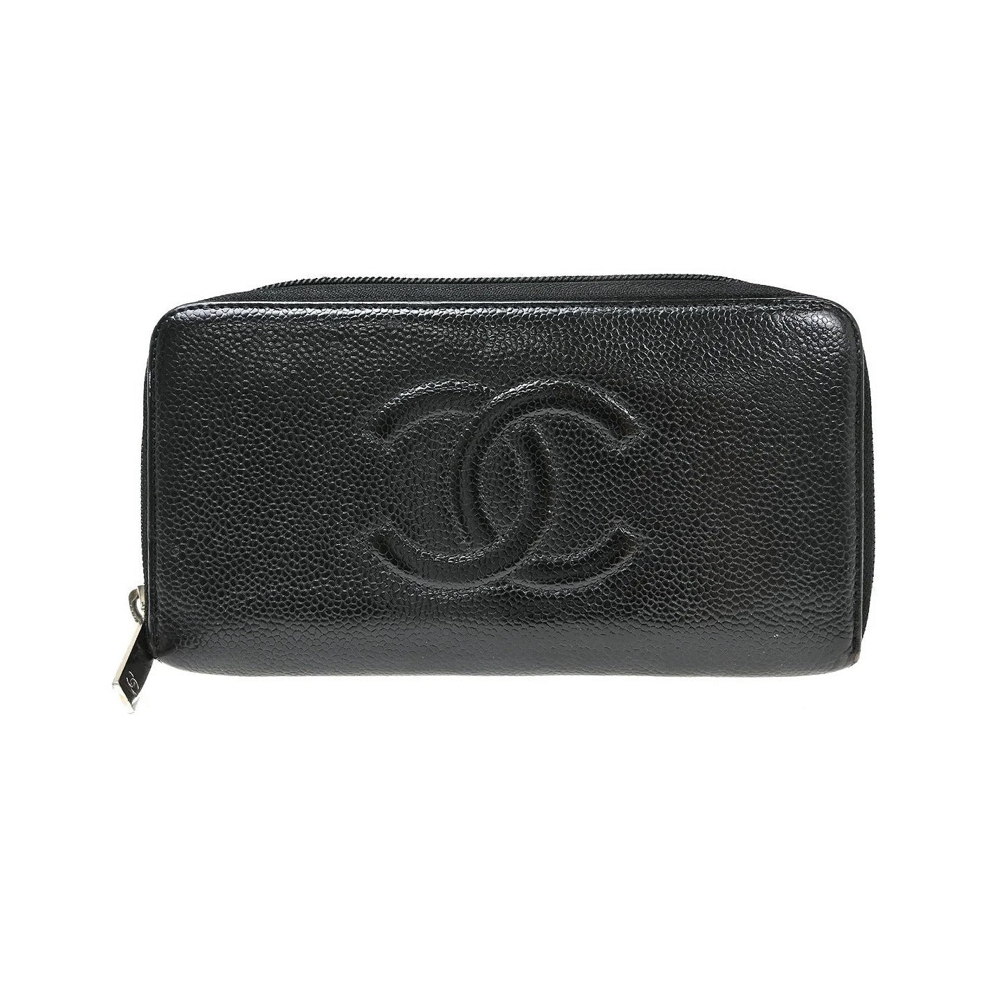 Chanel Timeless CC Zipped Calfskin, Black, Calfskin, Wallet