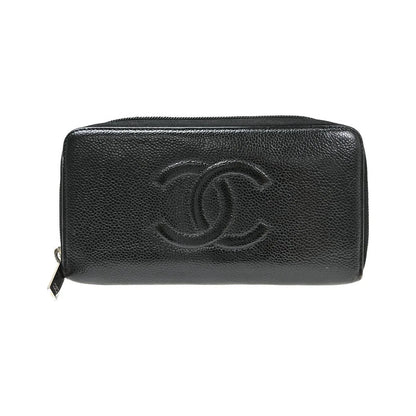 Chanel Timeless CC Zipped Calfskin, Black, Calfskin, Wallet