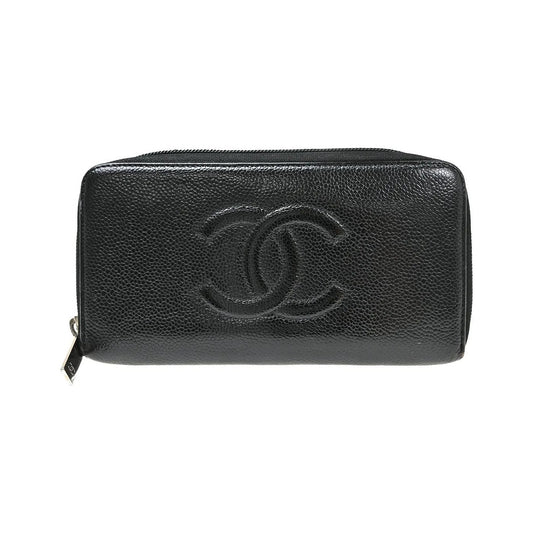 Chanel Timeless CC Zipped Calfskin, Black, Calfskin, Wallet