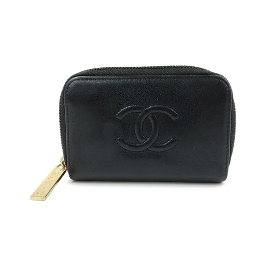 Chanel Timeless CC Zipped Calfskin, Black, Leather, Wallet