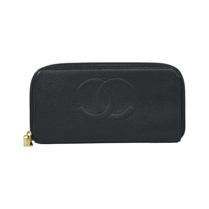Chanel Timeless CC Zipped Caviar, Black, Leather, Wallet