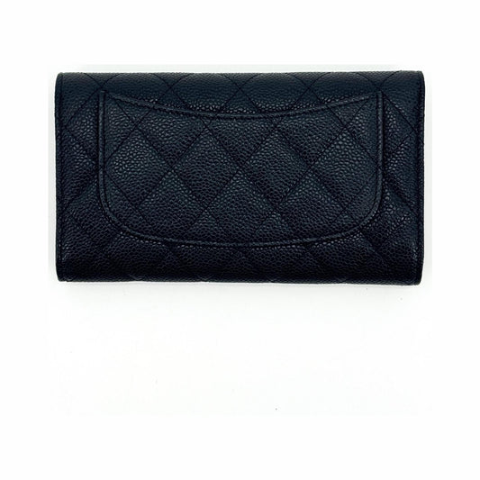 Chanel Timeless Long Wallet Lambskin, Black, Leather, Wallet
