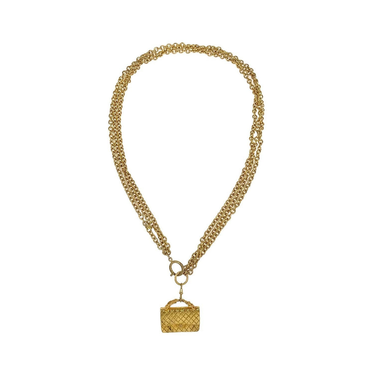 Chanel Timeless Pendant Metal, Gold, Gold Plated, Necklace