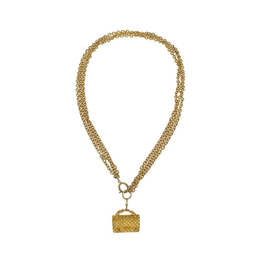 Chanel Timeless Pendant Metal, Gold, Gold Plated, Necklace