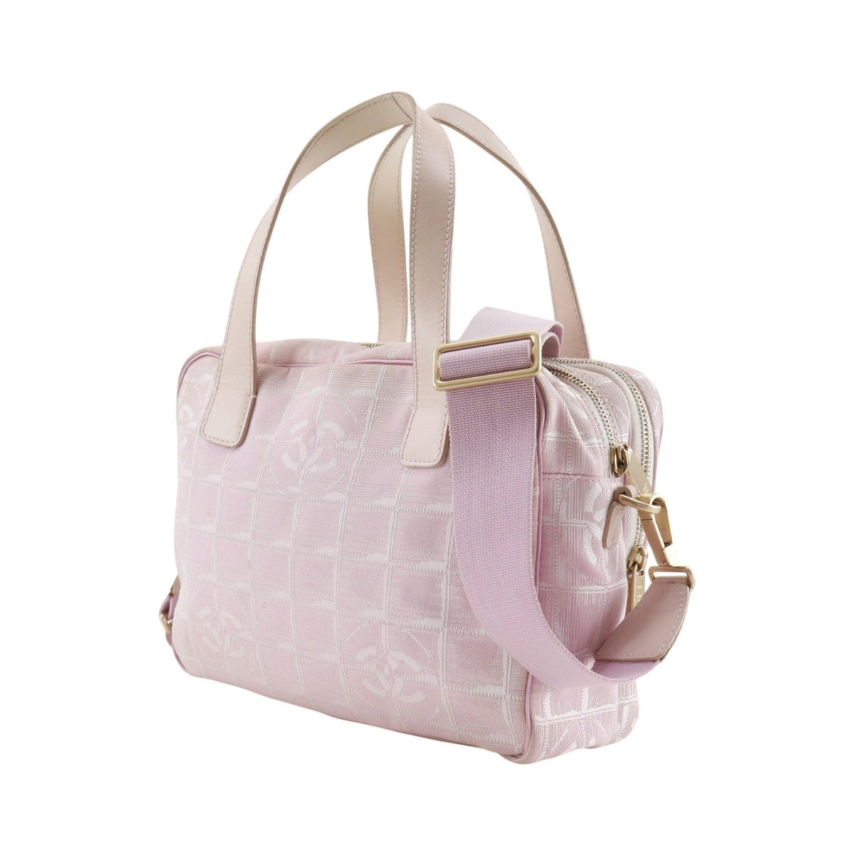 Chanel Travel Line Convertible Satchel Nylon, Pink, Nylon, Handbag