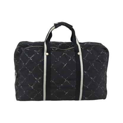 Chanel Travel Line Duffle Printed Nylon, Black, Nylon, Travel Bag