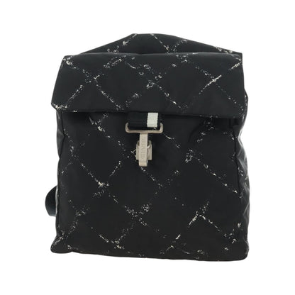 Chanel Travel Line Lock Printed Nylon, Black, Nylon, Backpack