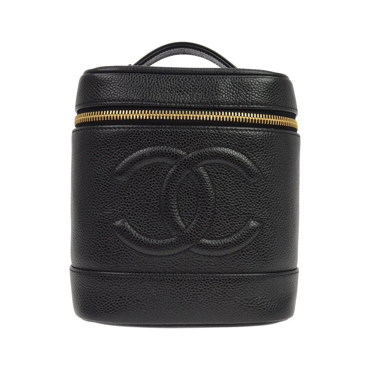 Chanel Vanity Leather, Black, Leather, Handbag