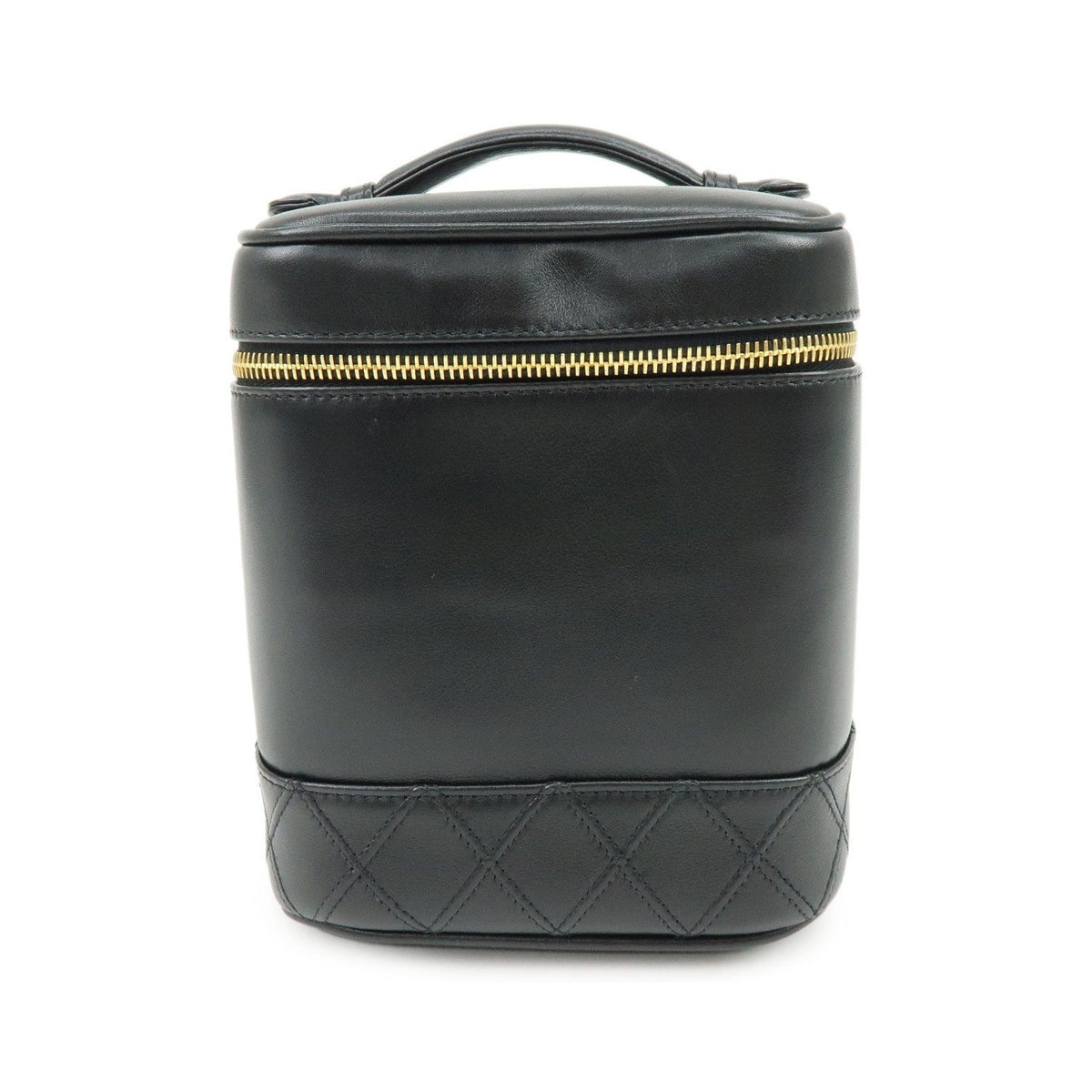 Chanel Vanity Leather, Black, Leather, Handbag