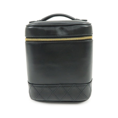 Chanel Vanity Leather, Black, Leather, Handbag