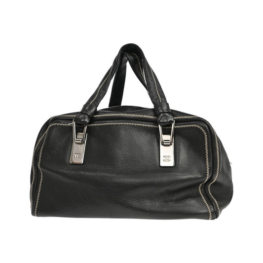 Chanel Vintage Bowler Lambskin, Black, Leather, Handbag