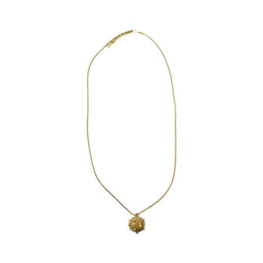 Chanel Vintage CC Ball Pendant Metal and Enamel, Beige, Gold Plated, Necklace
