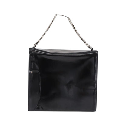 Chanel Vintage CC Box Flap Leather, Black, Patent Leather, Handbag