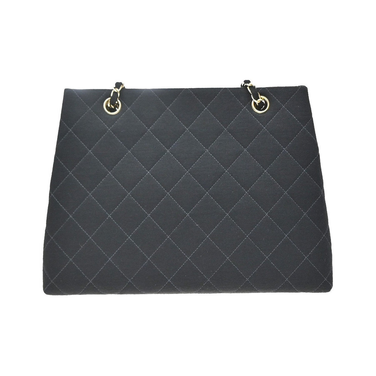 Chanel Vintage CC Chain Quilted Canvas, Black, Canvas, Tote Bag