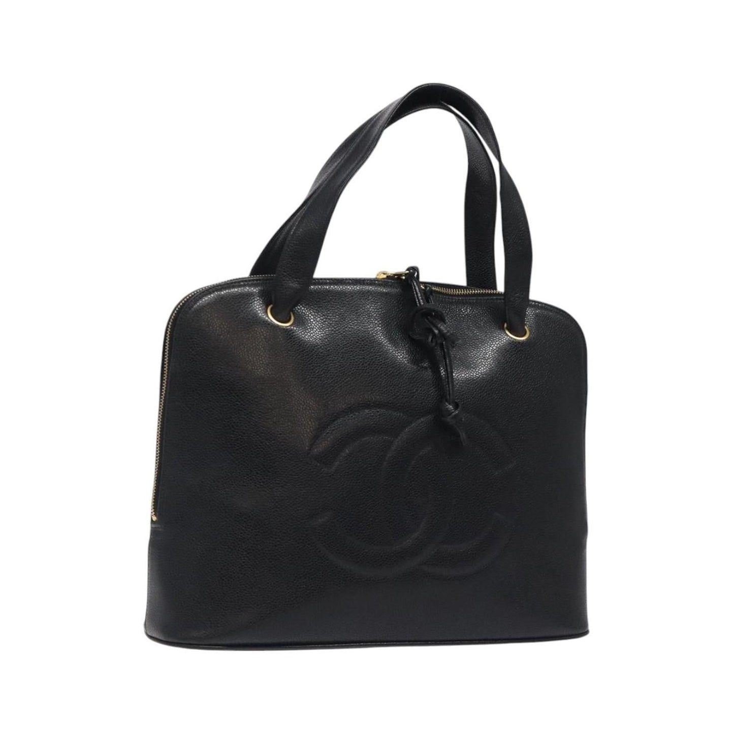 Chanel Vintage CC Dome Caviar, Black, Calfskin, Handbag