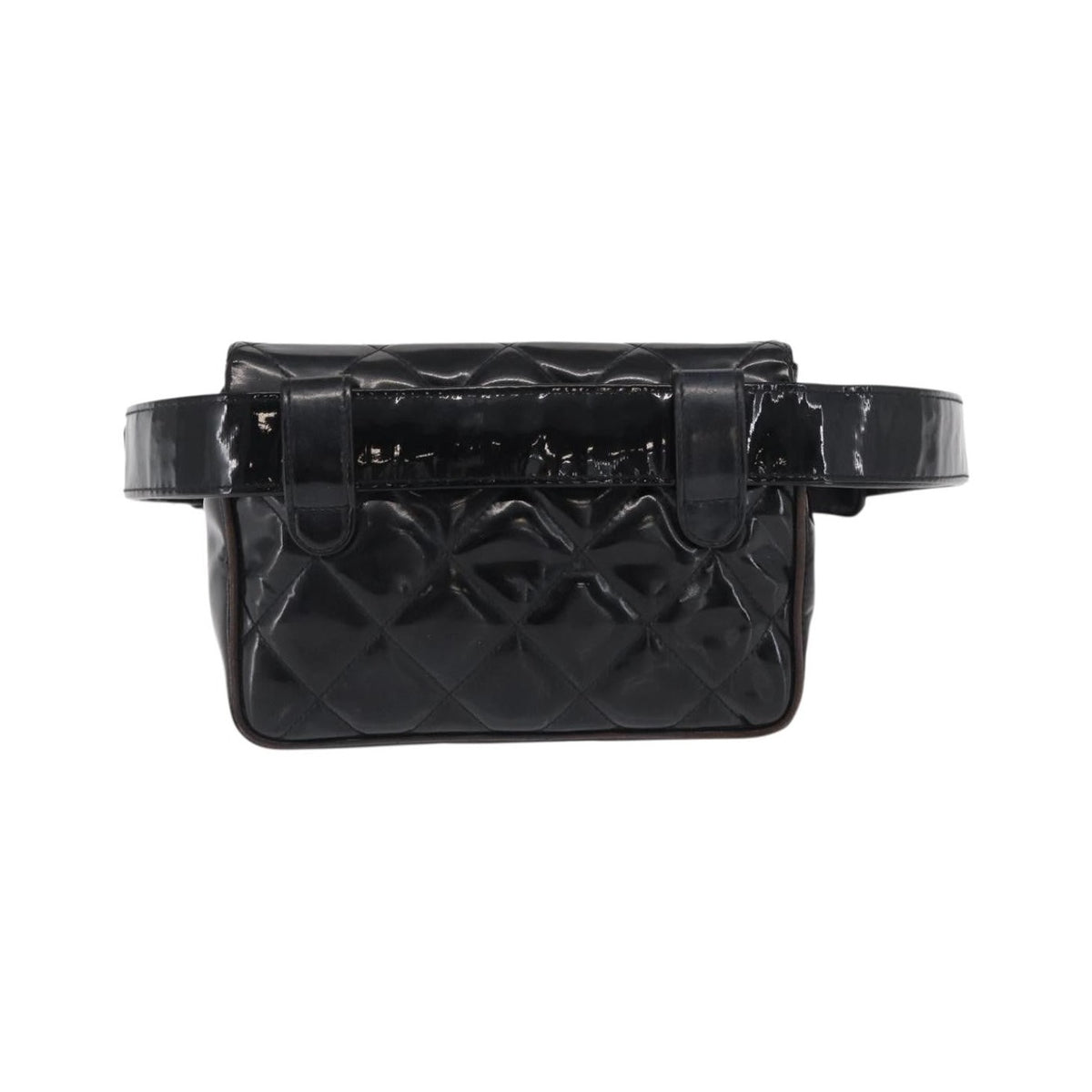 Chanel Vintage CC Flap Waist Patent Leather, Black, Patent Leather, Clutch