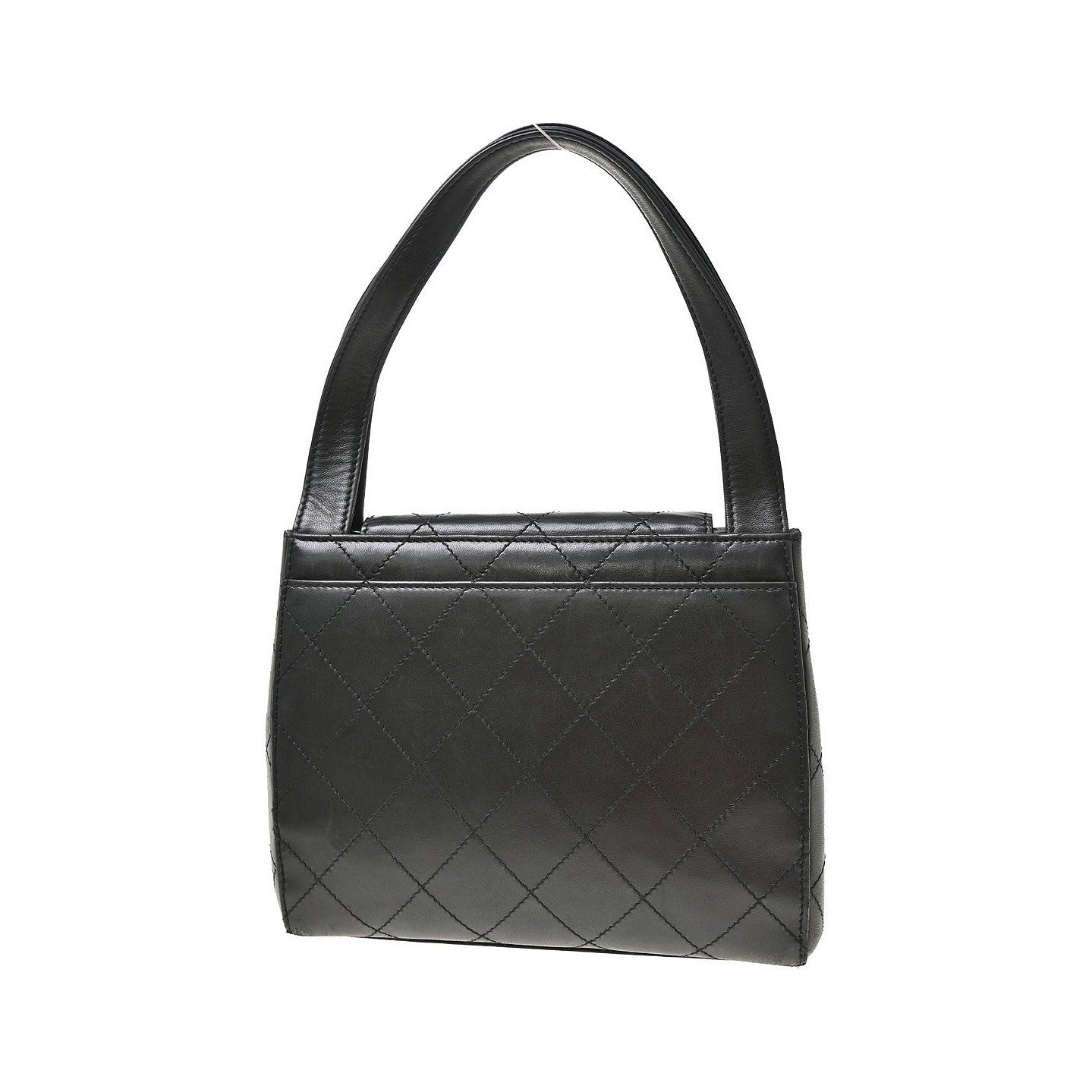 Chanel Vintage CC Lock Flap Quilted Leather, Black, Leather, Shoulder Bag